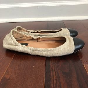 ANN TAYLOR Ballet Flats Leather And Linen